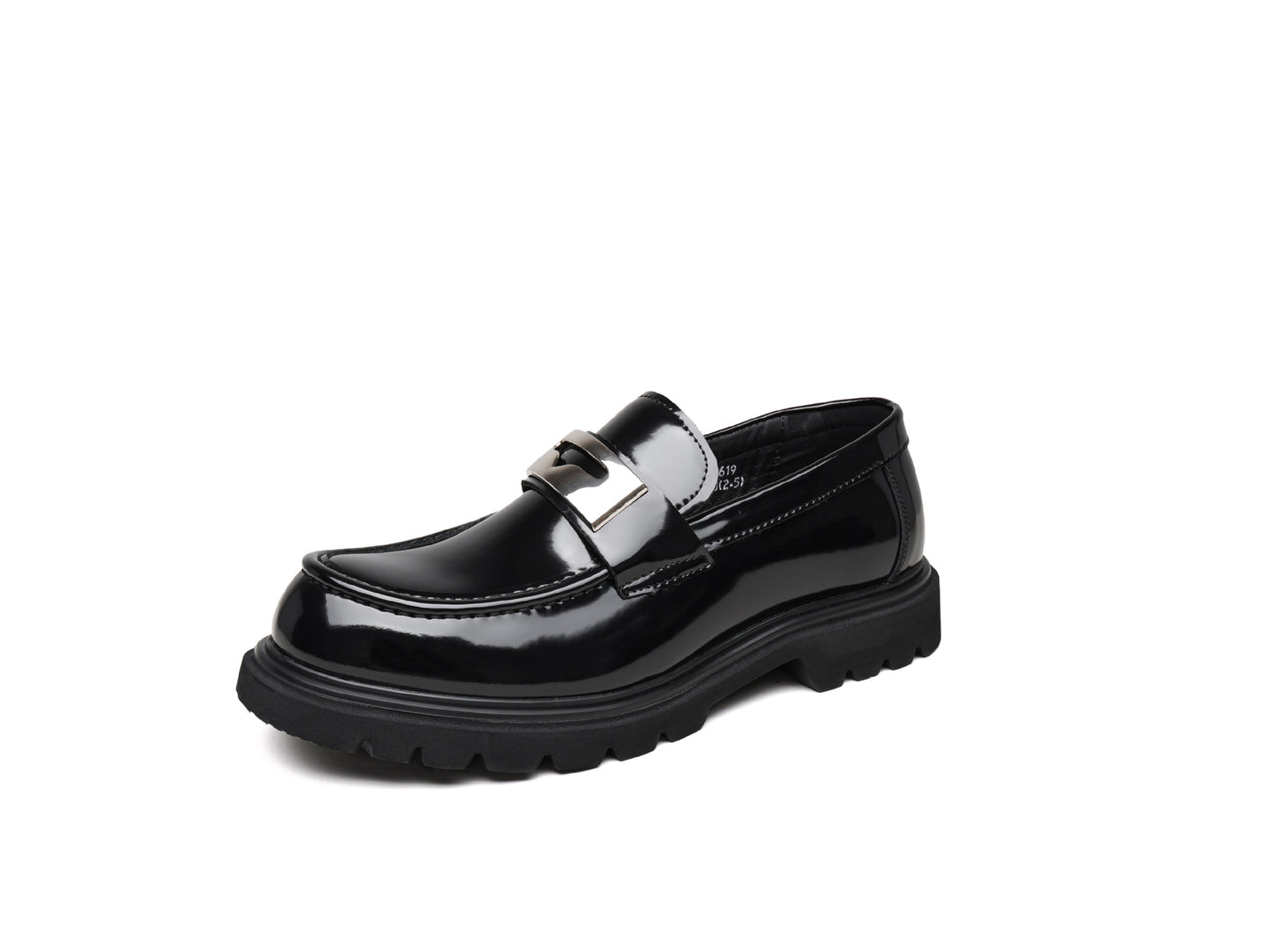 Men's Cowhide Daily Foam Platform Glossy Formal Leather Shoes