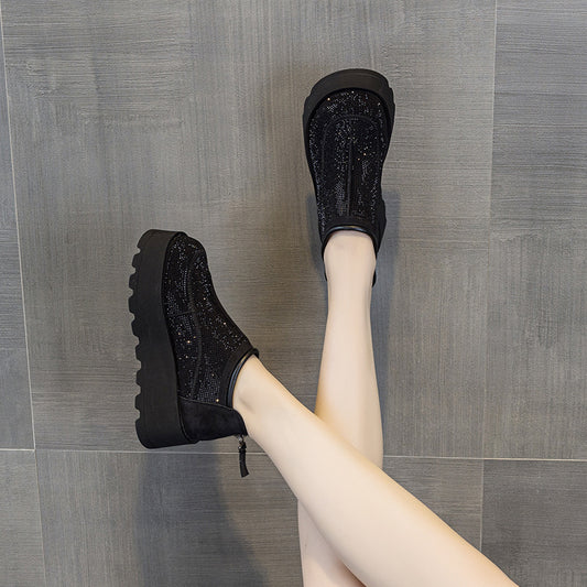 Women's Hole Breathable Platform Elevator Wild Casual Shoes