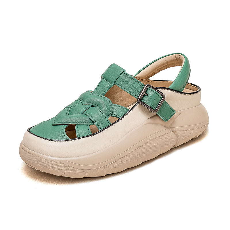 Women's Breathable Buckle Thick Bottom Top Layer Women's Shoes