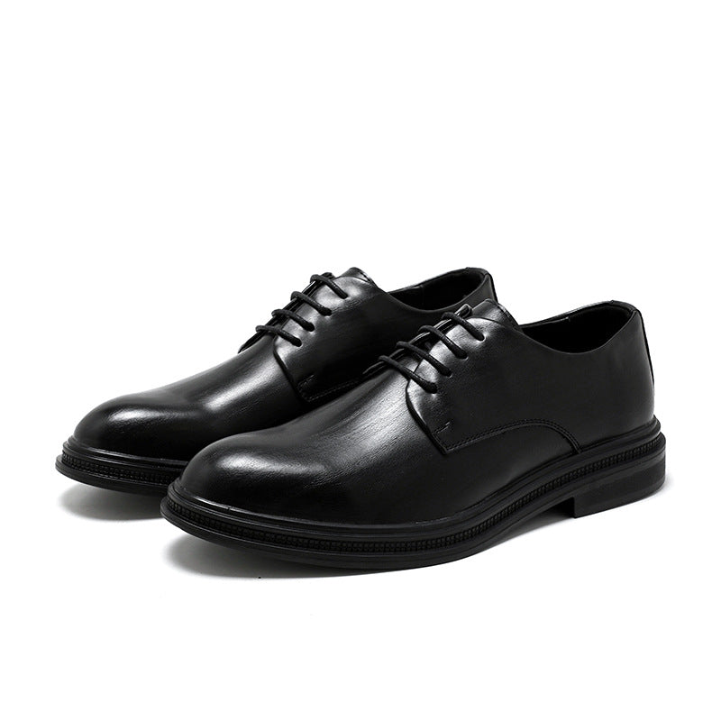 Men's Business Suit Inner Height Increasing Black Leather Shoes