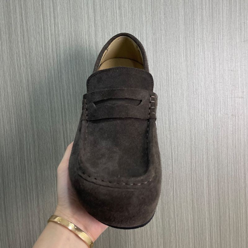 Men's Big Head All-inclusive Outer Wear Old Money Men's Casual Leather Shoes
