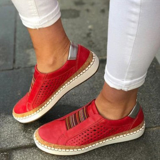 Women's Summer Flat Ribbon Slip-on Color Matching Casual Shoes