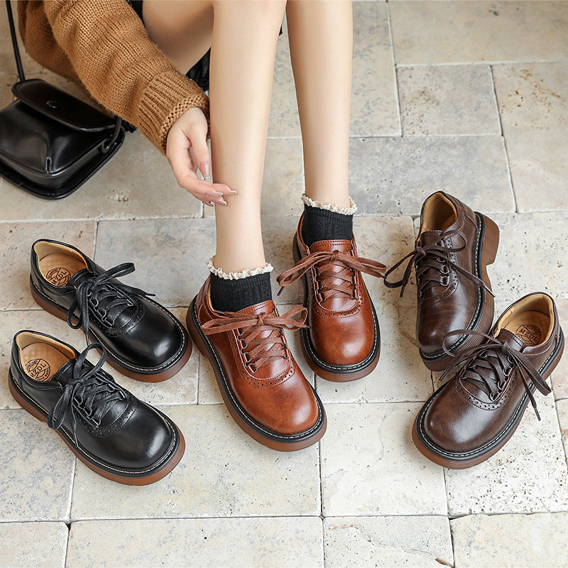 Women's Autumn British Style Round Toe Platform Loafers