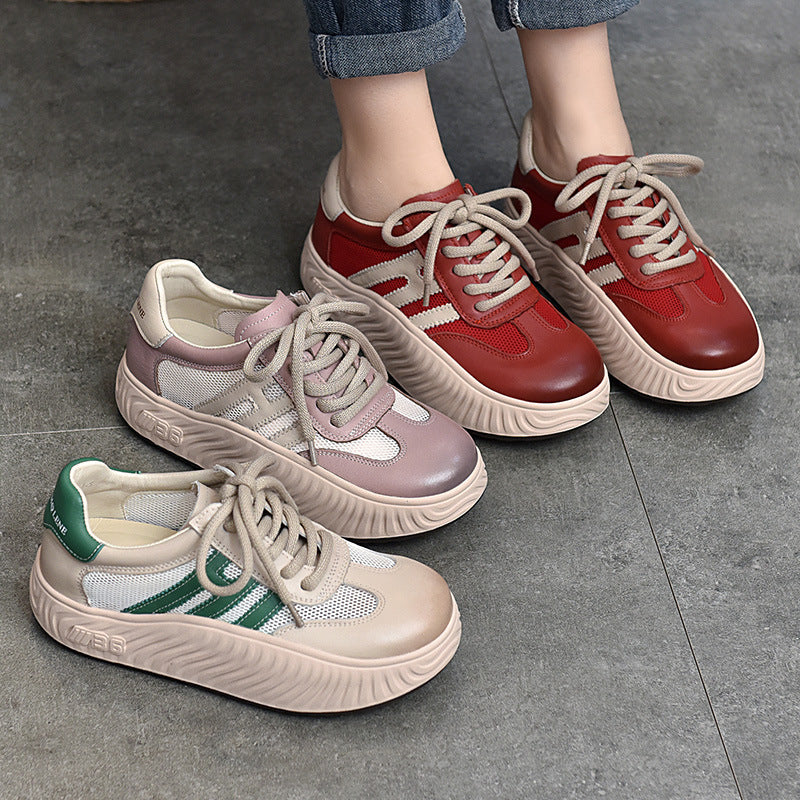 Pairs Of Platform Mesh Surface Sports Round Sandals