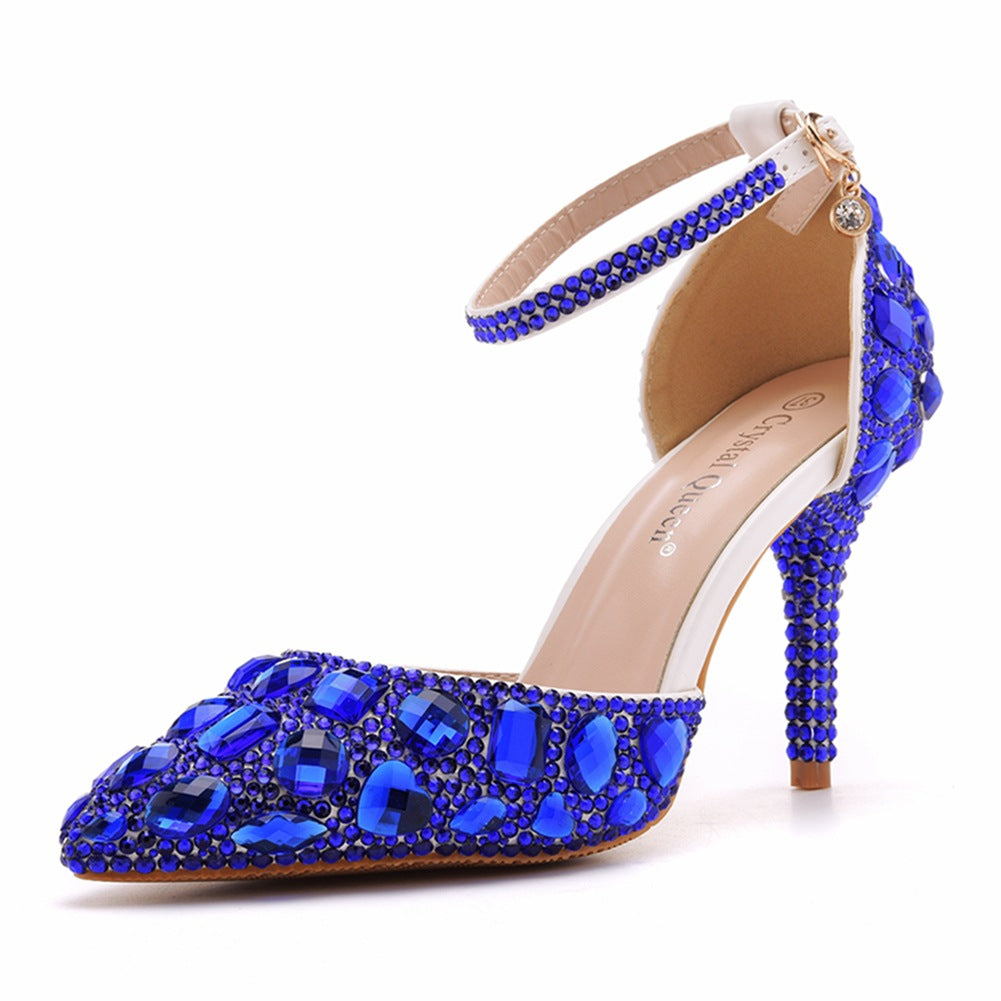 Size Rhinestone Wedding Stiletto Pointed Dinner Sandals