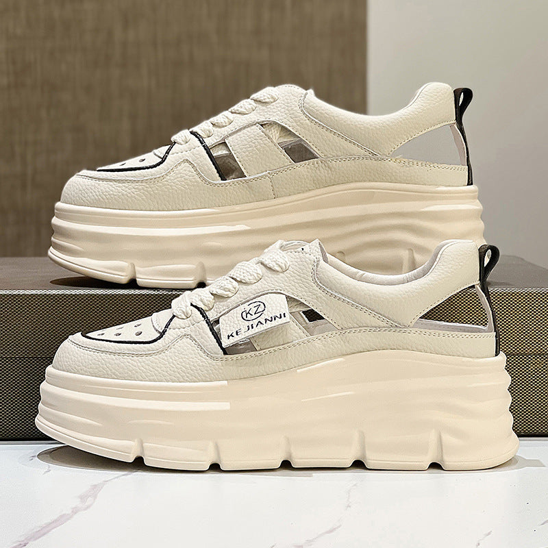 Women's Summer Platform Roman White Fashionable Hollow Sandals