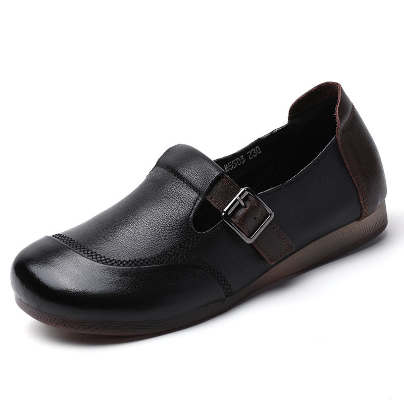 Women's Comfortable Genuine Single Soft Bottom Breathable Flat Not Tired Women's Casual Shoes