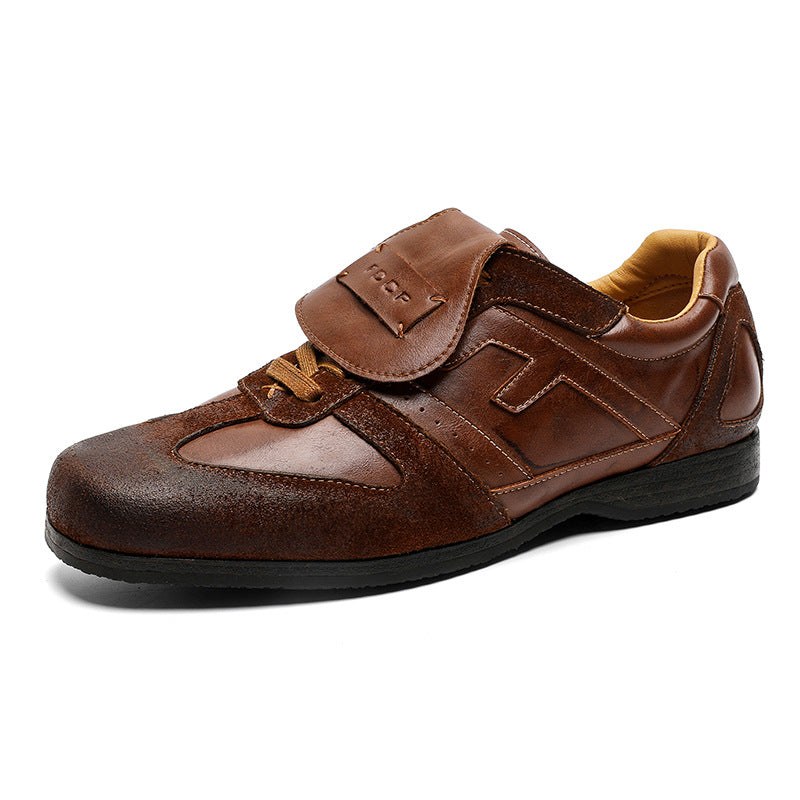 Men's Retro German Training Flat High-grade Feeling Leather Shoes