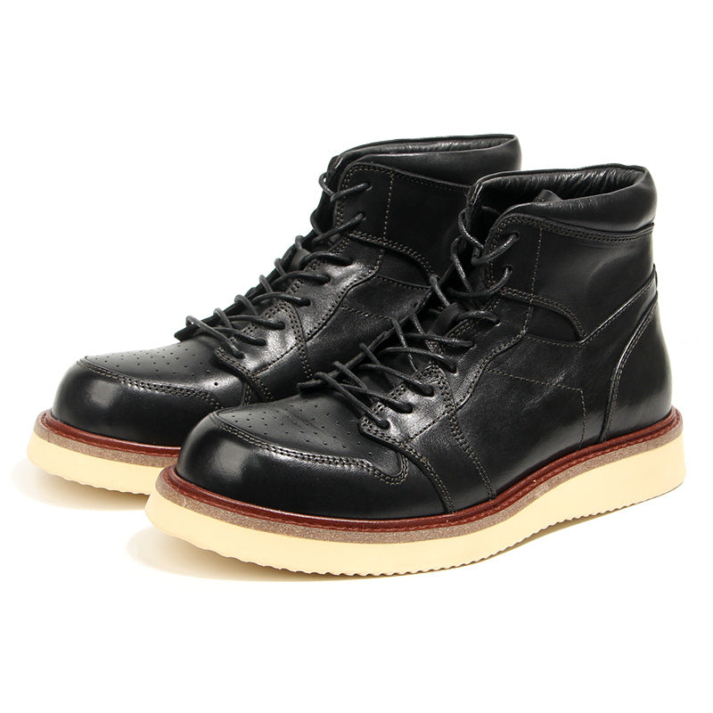 Men's Horse Retro Hand-rub Color Distressed Genuine Sneakers