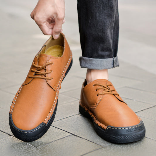 Men's Trendy Plus Size Sports Board Breathable Leather Shoes