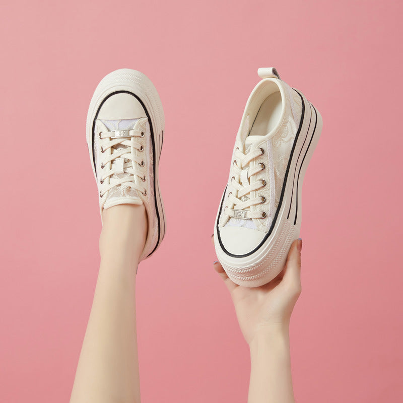 Women's Lace Mesh Summer Sweet Thick Sole Casual Shoes