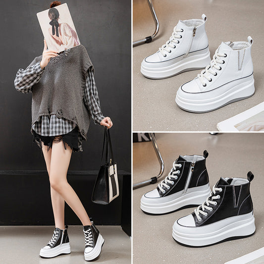 Women's Fashion Spring Small Platform White Casual Shoes