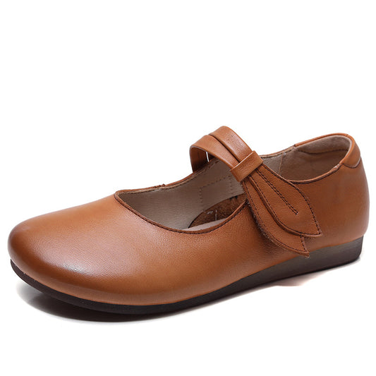 Women's Flat Magic Stick First Layer Cowhide Women's Shoes