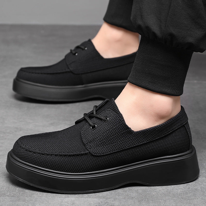 Men's Slip-on Black Comfortable Breathable Lightweight Old Canvas Shoes