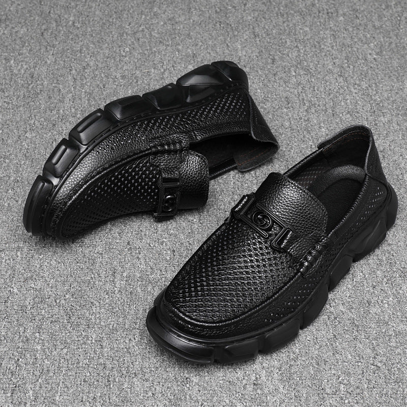 Men's Summer Breathable Hollow Soft Bottom Lazy Men's Shoes