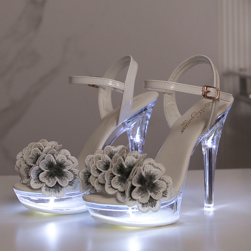 Women's Lamp Flower Summer Fashion Sexy High Heels
