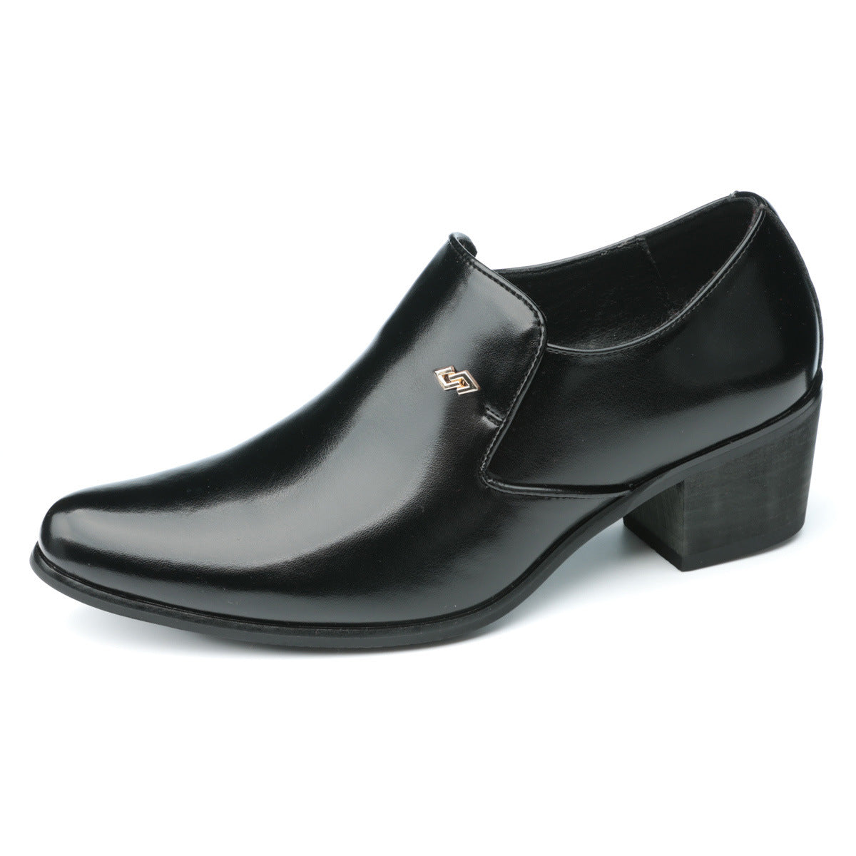 Men's Cuban Height Increasing Fashion Slip-on High Banquet Heels