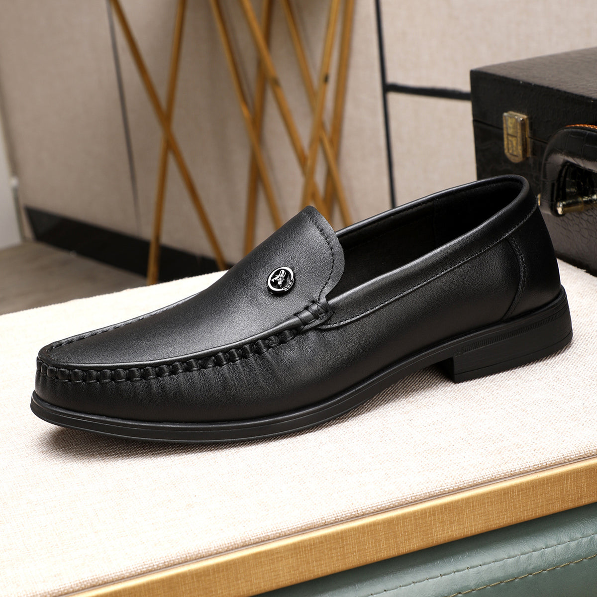 Men's Super Soft Cowhide Spring Low Comfortable Heels