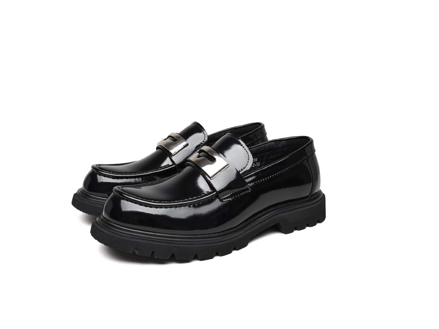 Men's Cowhide Daily Foam Platform Glossy Formal Leather Shoes
