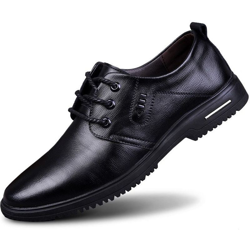 Men's Soft Cowhide Breathable Bottom Green Business Leather Shoes