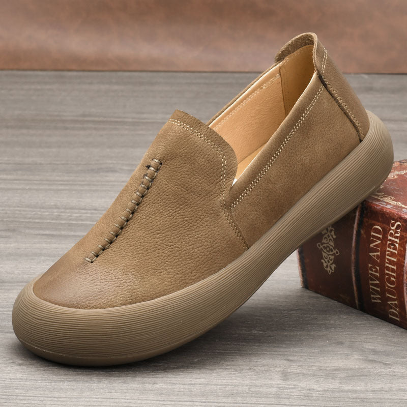 Men's Retro Comfortable Tendon Bottom Flat Pumps Men's Casual Leather Shoes