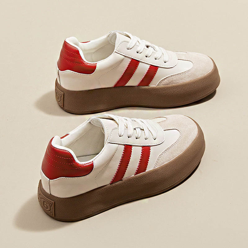 Women's Training Vintage Skateboard Platform Sports White Casual Shoes