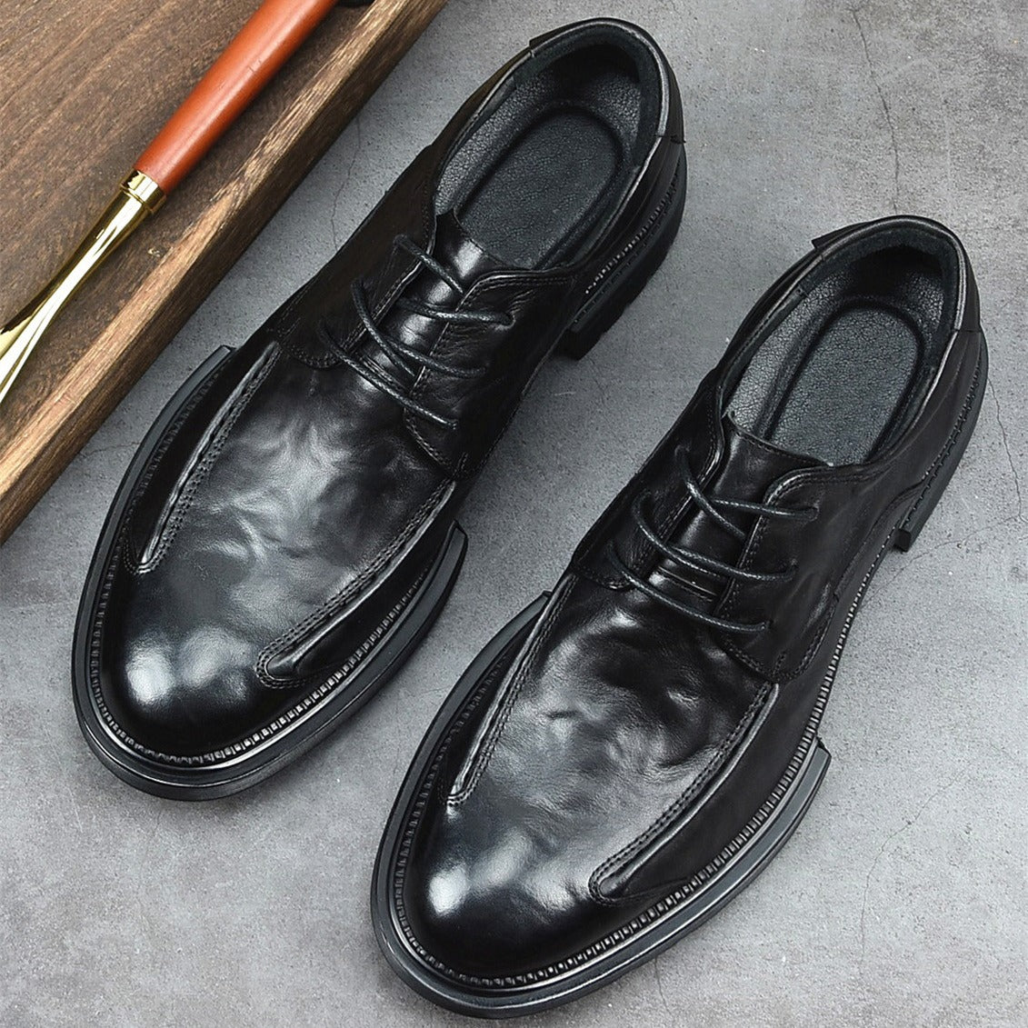 Men's Autumn Business Formal British Style Calf Leather Shoes