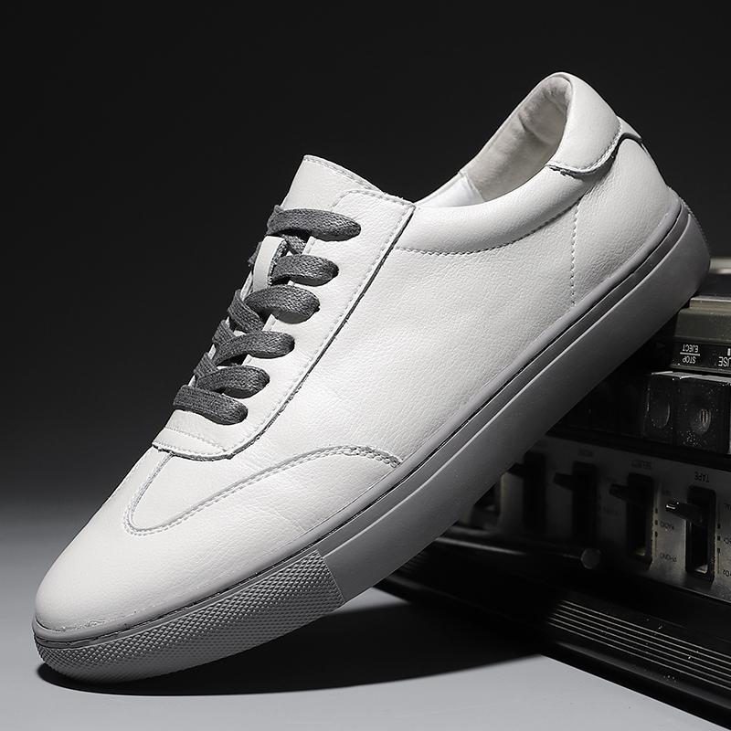 Men's Spring Trendy Solid Color White Increased Sneakers