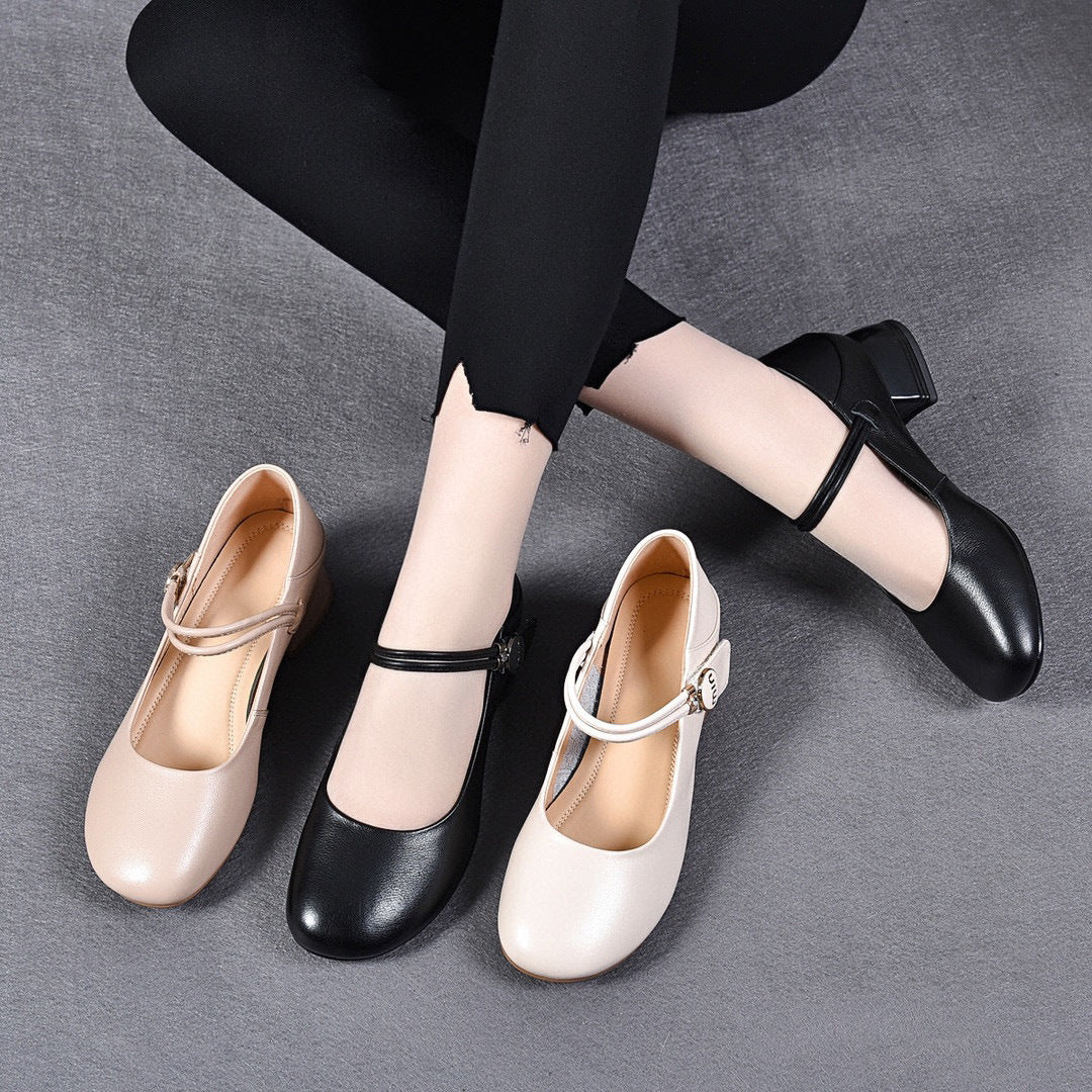 Women's Round Toe Flats Comfortable Low Mary Loafers