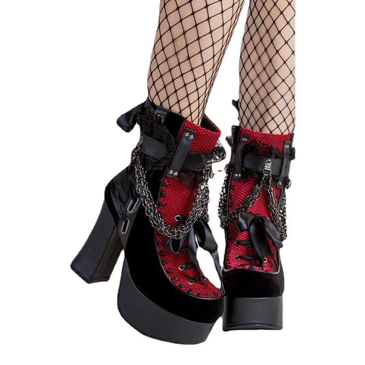 Women's Gothic Retro Chunky Platform Plus Size Boots