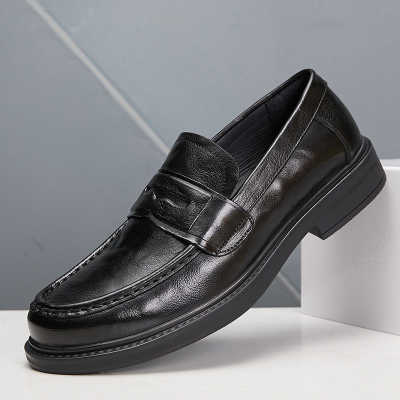 Men's Clutch Pattern Cowhide Business Autumn Platform Leather Shoes
