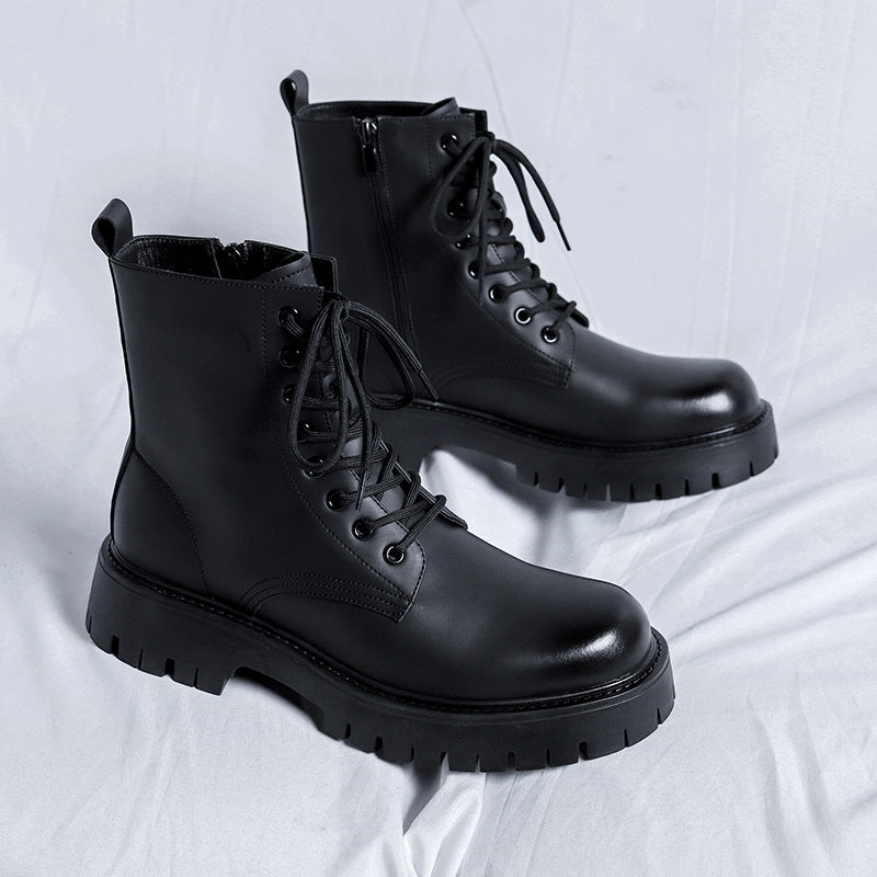 Men's British High Top Length Zipper Big Boots
