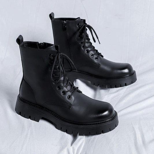 Men's British High Top Length Zipper Big Boots