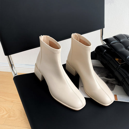 Women's French Slimming Ankle Martin Retro Easy Boots