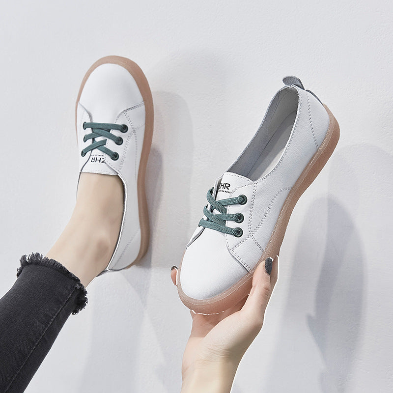 Women's White Lightweight Flat Fashionable Jelly Bottom Women's Casual Shoes