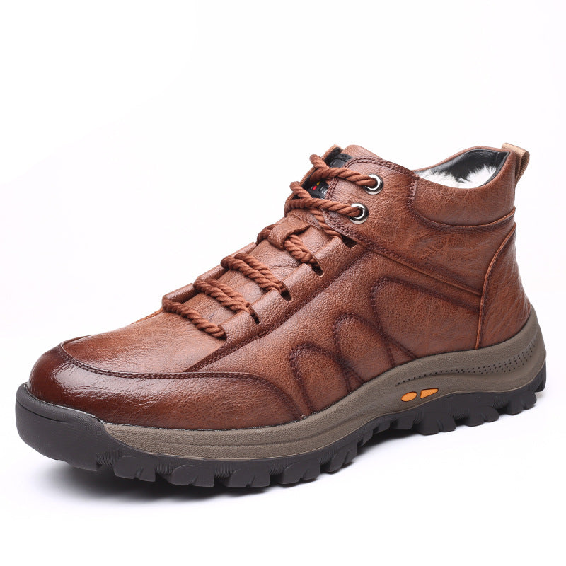 Men's Size Cotton Plus Sizes Warm Thick Fleece-lined Big Men's Shoes