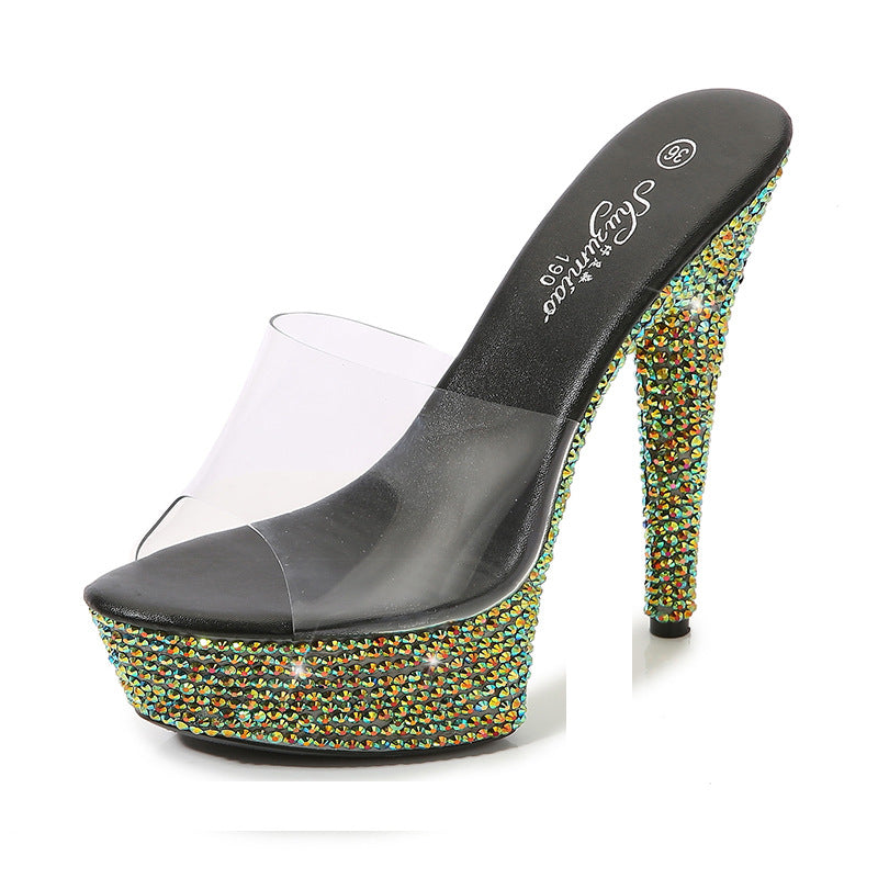 Trendy Glamorous Unique Rhinestone Yuan Cm Heels