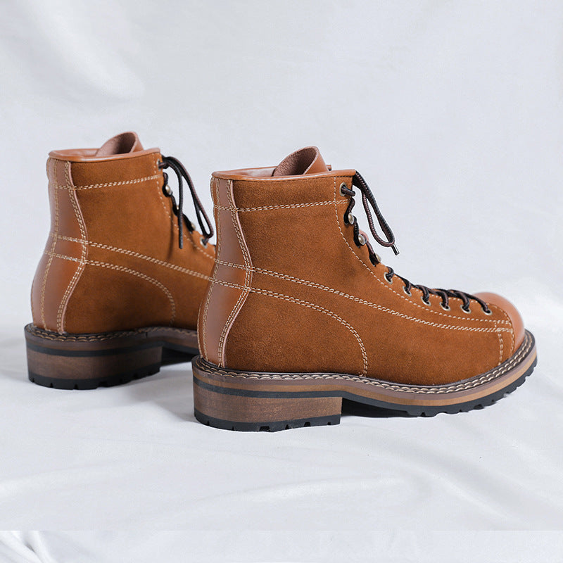 Men's American Vintage Martin Motorcycle Brown Trendy Boots