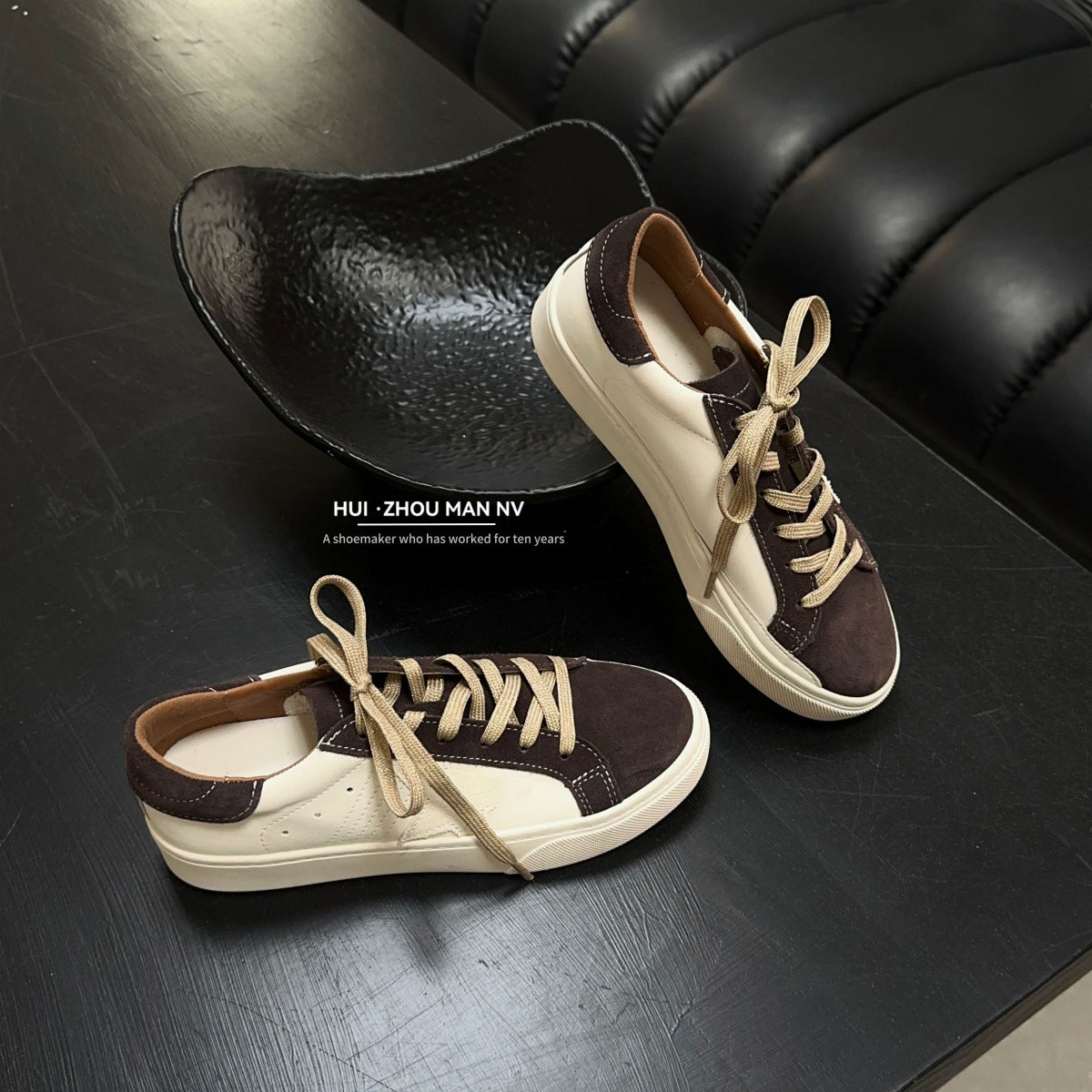 Women's Korean Round Toe Lace Up Inner Women's Sports Shoes