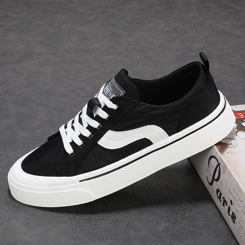 Men's Black Summer Trendy Leisure Board Cloth Canvas Shoes