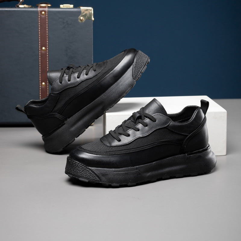 Men's Wide Toe Platform Simple Mesh Breathable Casual Shoes