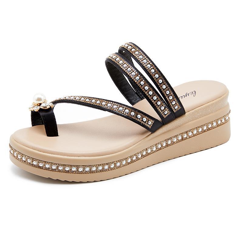 Women's Toe Covering Elevator Wild Fairy Wind Slippers