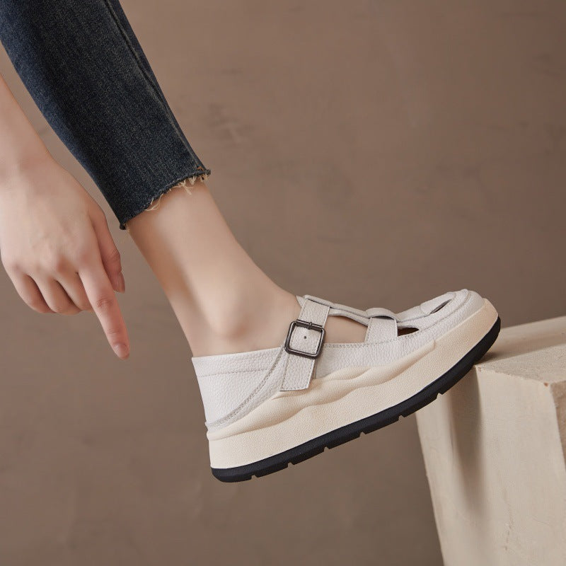 Women's Box Hollow Hole Comfortable Thick Platform Sandals
