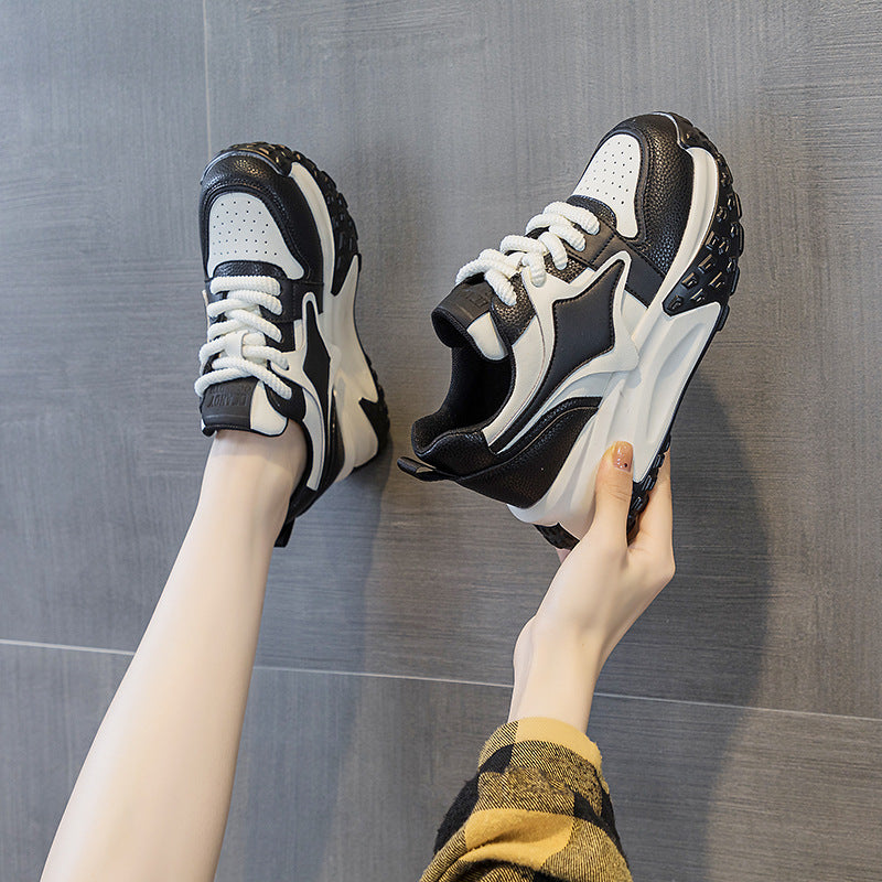 Women's Autumn Korean Platform Height Increasing Insole Versatile Fashion Men's Shoes