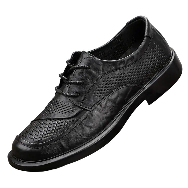 Men's Breathable Genuine Full Grain Cow Soft Surface Business Men's Casual Leather Shoes