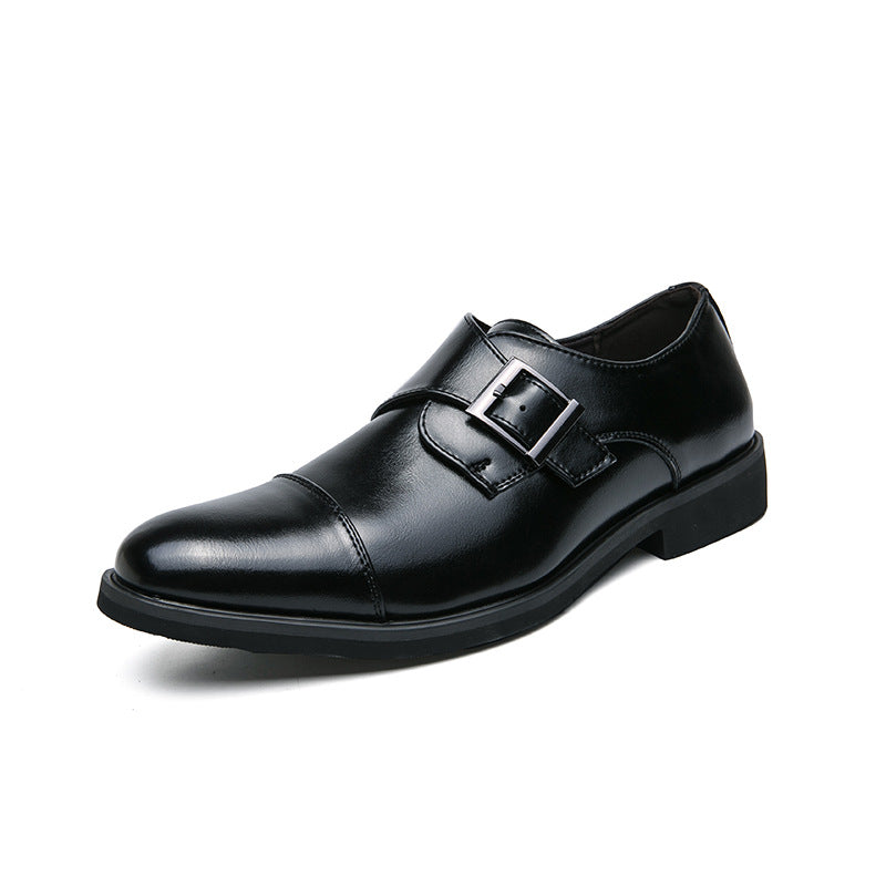 Men's Pointed Toe Business Formal Wear Low-cut Leather Shoes