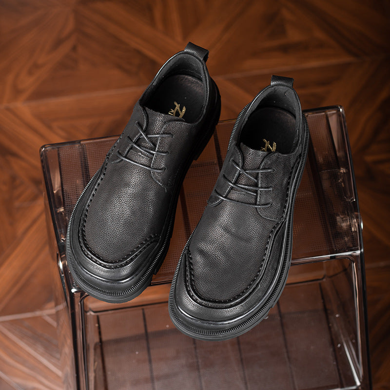 Men's First Layer Cowhide Platform Business Breathable Men's Shoes
