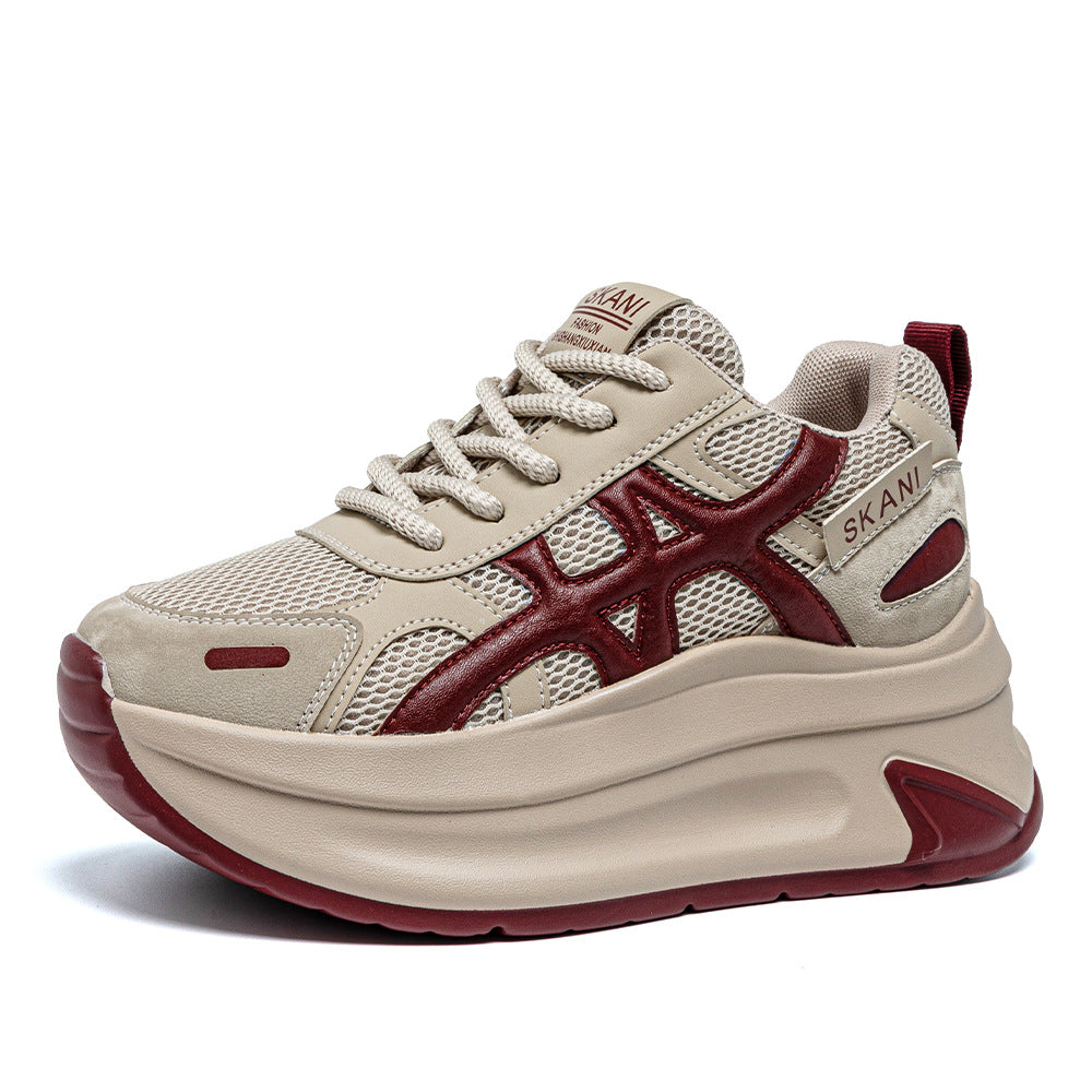 Women's Thick Sole Height Increasing Argan Small Lightweight Women's Casual Shoes