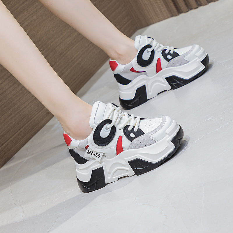 Women's Platform Dad Super Popular Fleece-lined Genuine Sneakers