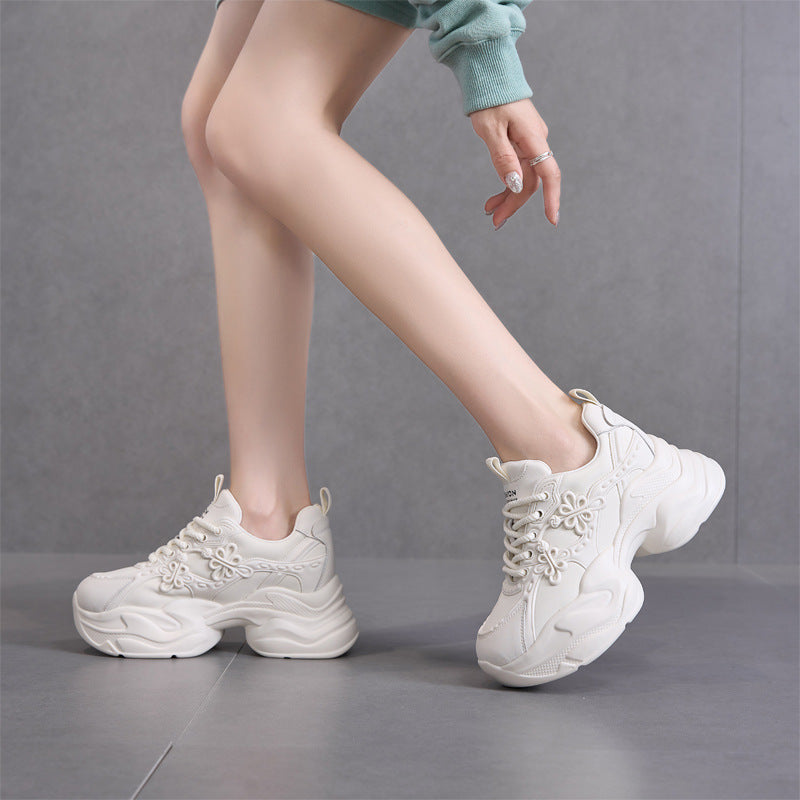 Women's National Style Authentic Clunky Autumn Small Height Women's Casual Shoes